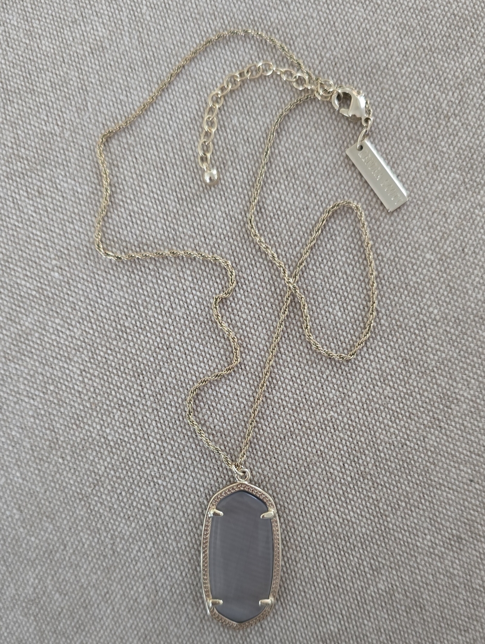 Kendra Scott Rae Necklace in Slate Cat's Eye